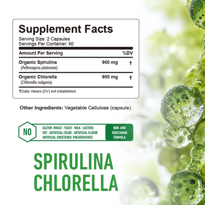 Spirulina Chlorella | Natural Glucose Control, Detox and Antioxidant